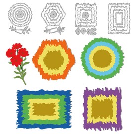 DELORIGIN Irregular Frames Cutting Dies Card Making Rectangle Borders Stencil Carbon Steel Die Cuts Scrapbooking Flower Embossing Template Metal Dies for Cards Craft Paper Album Invitation Background