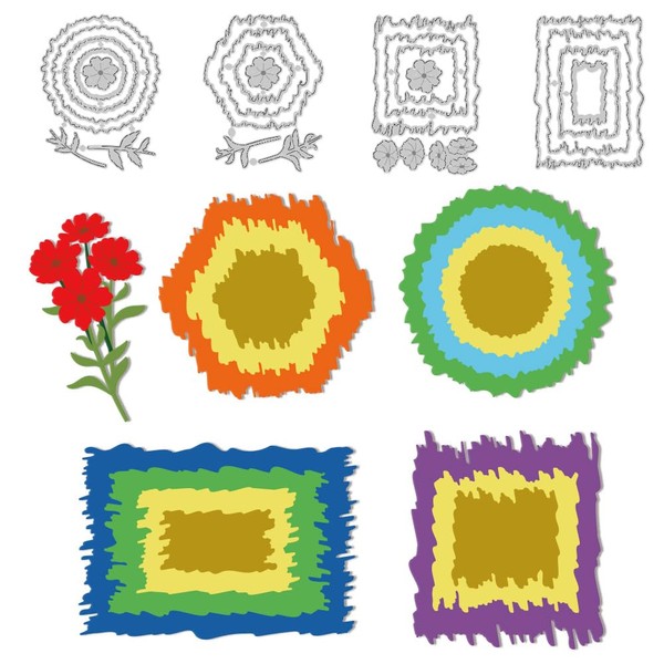 DELORIGIN Irregular Frames Cutting Dies Card Making Rectangle Borders Stencil