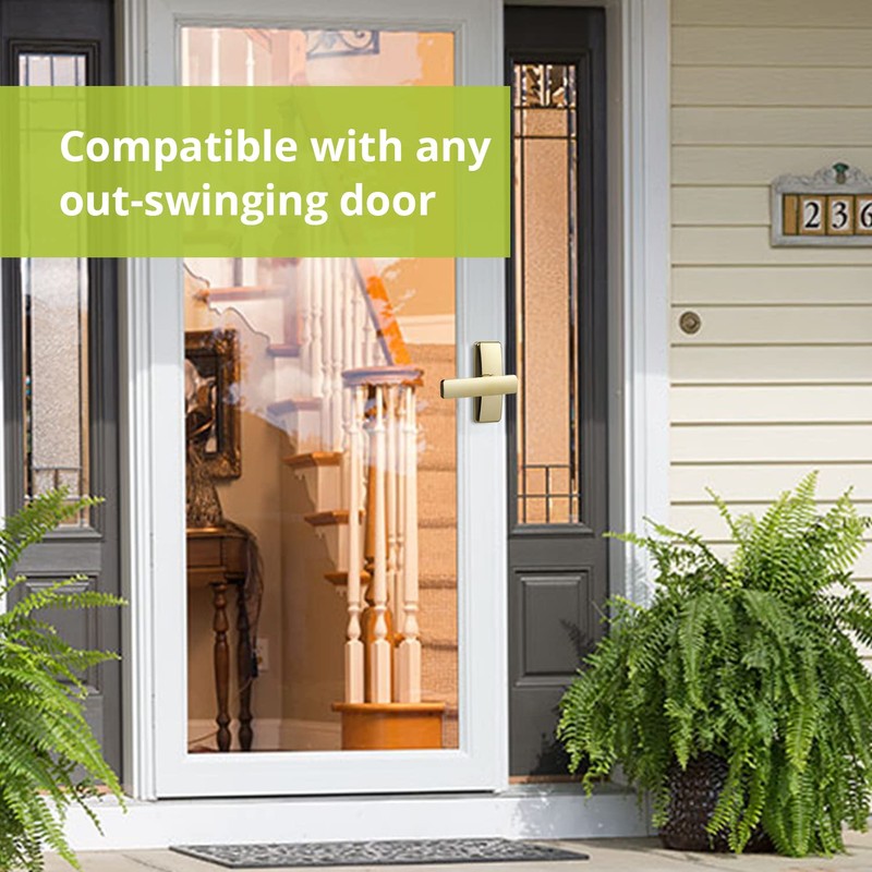 Ideal Security Door Lever for Storm and Screen Doors, Bright