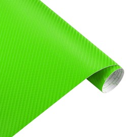 Silence Shopping Carbon Fiber Vinyl Wrap for Cars - DIY Wrap Sheet Roll Film Sticker Decal Adhesive - Green (4FT x 1FT)