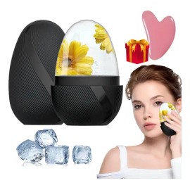 2pzs Rodillo Silicón Hielo Para Masaje Facial Reutilizable                                                                                            