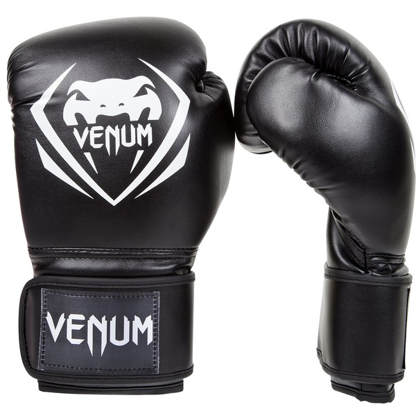 Venum Contender Boxing Gloves - Black/White - 16-Ounce