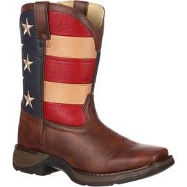Durango BT245 Lil' 8 Inch Patriotic,Brown/Union Flag,7 M US Big Kid