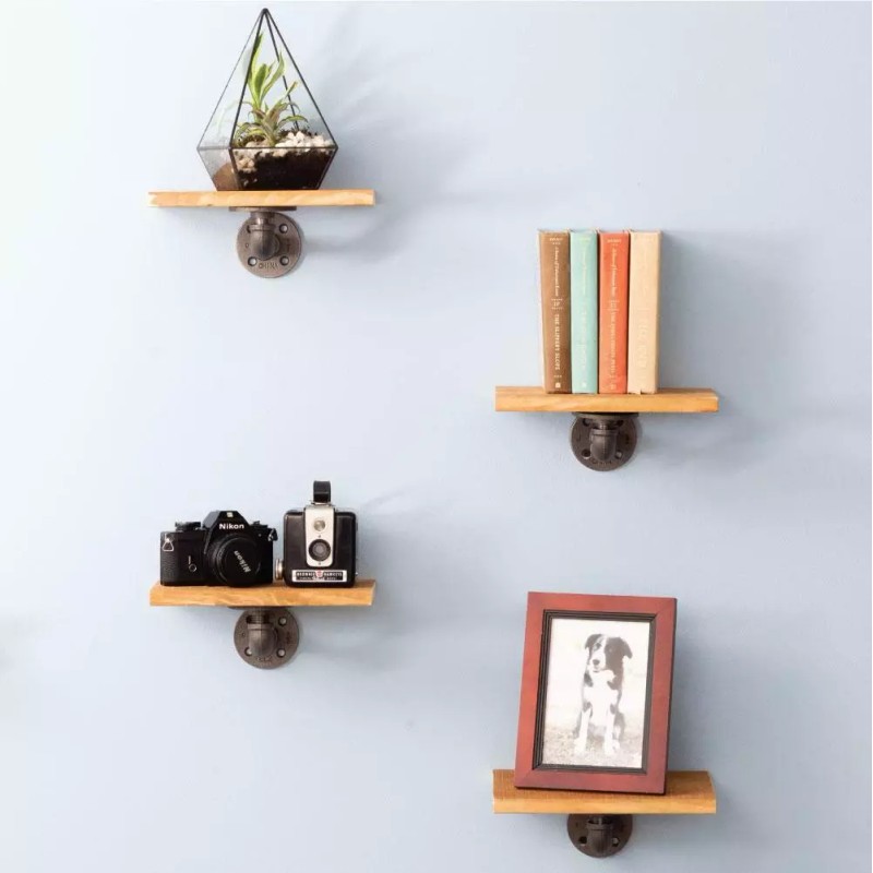 Pipe-Decor.com 1/2 in. x 6 in. Double Flange Shelf Bracket,