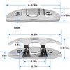 VEITHI 4-3/4" Folding Cleat, 316 Stainless Steel Flip up Dock
