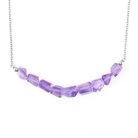 Natural Purple Amethyst Gemstones Short Necklaces, Chakra Healing Crystals, February Birthstones, Minimalist Jewelry, Hand Made Valentiens Gifts, 925 Sterling Silver Chain 18inch