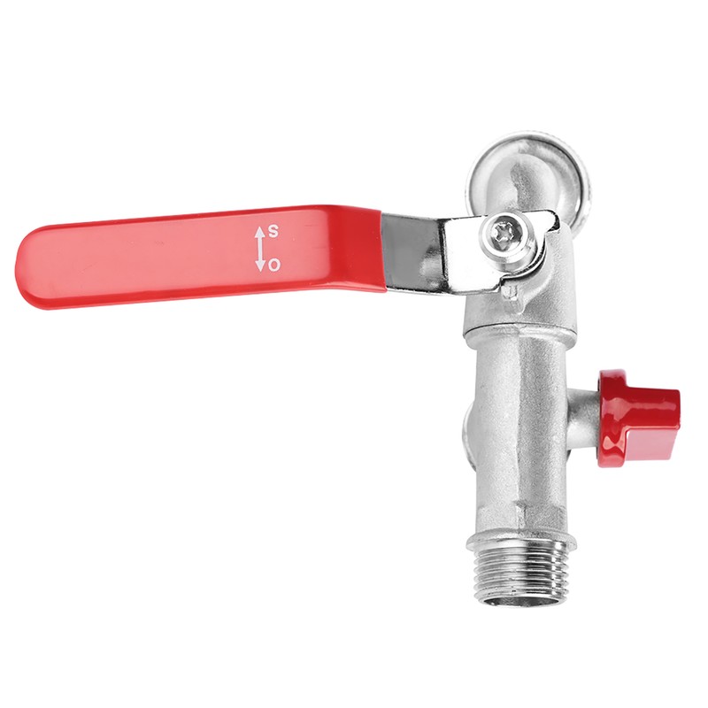 90 Degree Double Valve Water Tap 1/2" Brass Faucet Home