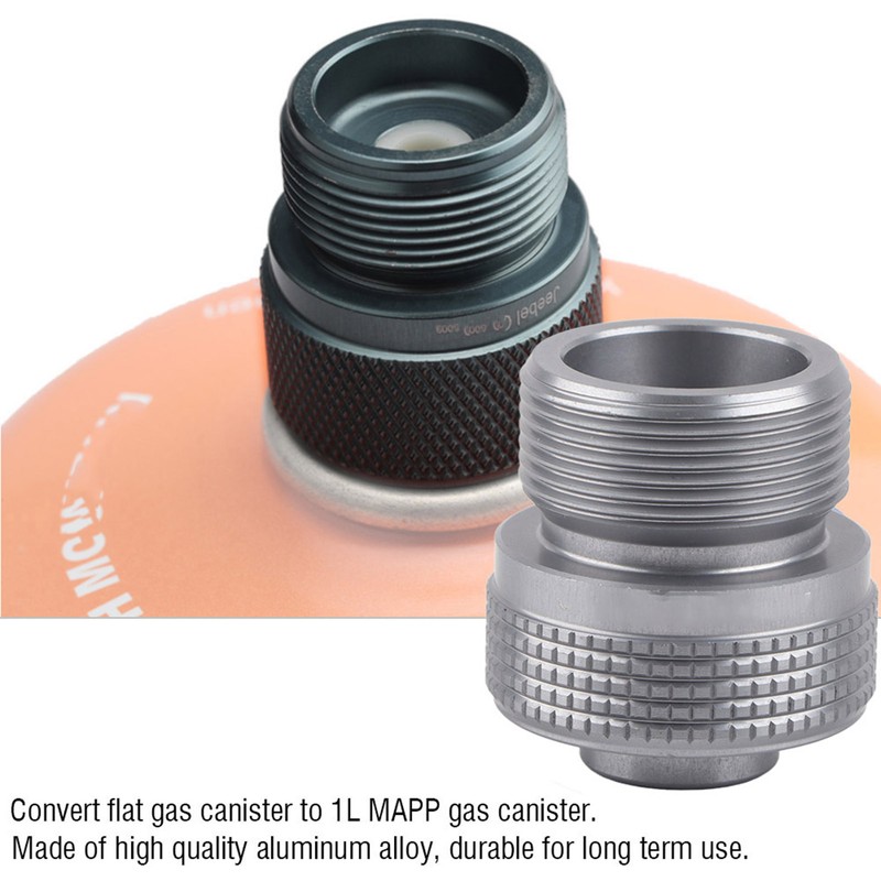 Camping Gas Canister Adapter Convertor Valve Flat Canister to 1L