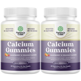 High Absorption Calcium Gummies with Vitamin D3 - Tricalcium Phosphate 758mg Calcium Gummies for Adults - Chewable Calcium & Vit D Supplement for Bone Health & Immune Support - Gelatin-Free (2 Pack)