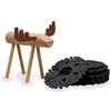 WILD EYE DESIGNS Felt Coaster, Deer, 8PCS, Wooden Holder Set