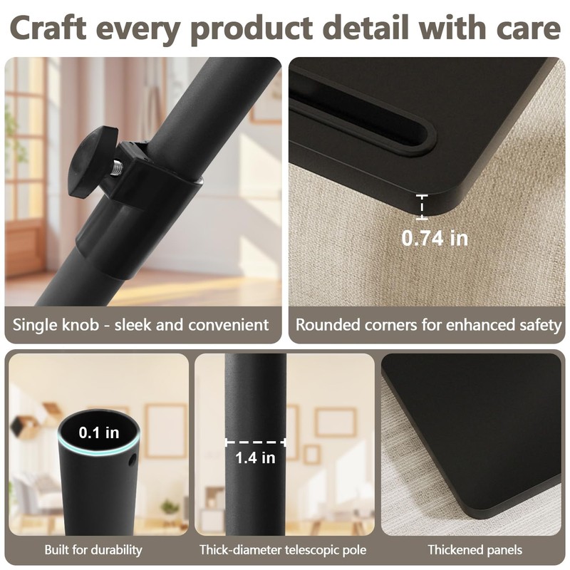 YUHFERA Sofa Armrest Tray Table for Couch - 360° Swivel