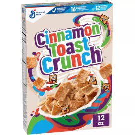 General Mills Cinnamon Toast Crunch Breakfast Cereal, Crispy Cinnamon Cereal, 12 oz
