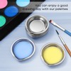 Cabilock 12pcs Makeup Palette Stainless Steel Small Round Paint Tray