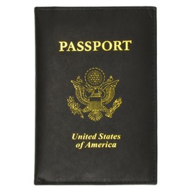 New Black Leather US Passport Cover ID Holder Wallet Credit Card Travel Case