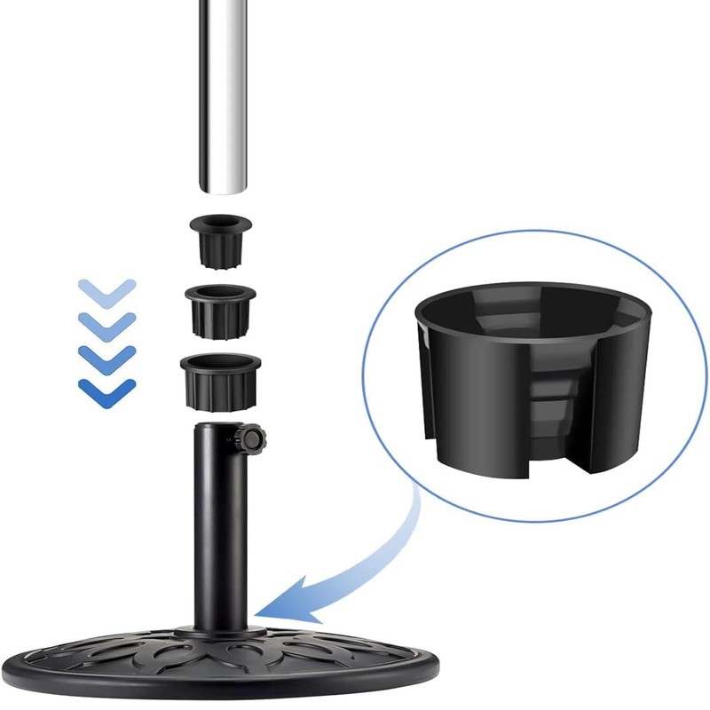Frypay Reducing Rings for Umbrella Stand Adapter Parasol Tube Reducing