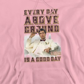 Trevco Scarface Above Ground Unisex Adult Pull-Over Hoodie, Pink, 3X-Large