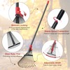 Garden Rake for Leaves: 70 Inch Adjustable Long Handle 18
