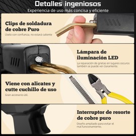 Soldador de Plástico Kit 800pzs, Máquina De Soldadura De Plástico 80W, Kit de Reparación de Parachoques de Coche, con Alicate y Grapas de 6 Tipos, para Reparar Plástico Roto/Guardabarros, Negro