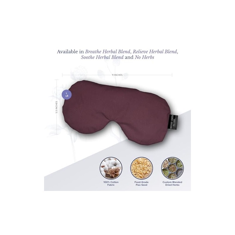 Mother Earth Pillows Sinus Flax Pillow for Natural Relief (Eggplant