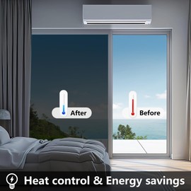 Lmlpt One Way Privacy Window Film See Out Not in Sun Blocking Windows Tint for Home Heat Control Dark Glass Tinting Films Self-Adhesive Anti UV Mirror Door Coverings Sticker,Magic Black,23.6X78.7in