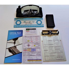Crystal Pilot IP15 IFR Enroute Plotter, IFR View Limiting Glasses, IFR/VFR Medium Placard, Light Gun Signals Bag Tag