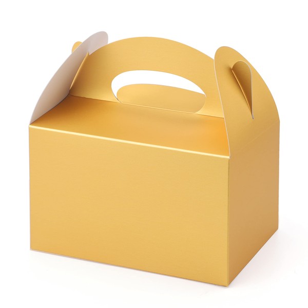 Eupako 36 Pack Gold Treat Boxes Goodies Favor Boxes Small Gable Gift Boxes for Wedding, Birthday Party, 6.2 x 3.5 x 3.5 Inches