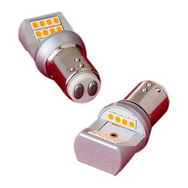 VALENTI ML08-S25-AM JEWEL LED Bulb, MX, High Lumen, Ultra Bright 24 LED, Amber, 800 lm, S25 Single, 150/180° Pin Angle, Pack of 2