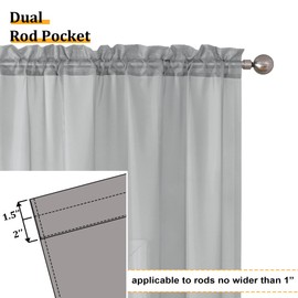 Aiyufeng Light Grey Sheer Window Curtains 63 Inches Long 2 PCS- Rod Pocket Living Room Curtain Panels Voile Textured Soft and Lightweight Window Treatments for Bedroom Decor, 40W x 63L Inches