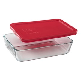 Pyrex Rectangular Food Storage, Glass, 3-Cup, Red
