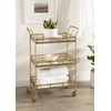 Kate and Laurel Ketia Glam Metal Bar Cart, 23 x