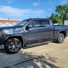 COMNOVA AUTOPART 6 Inch Double Cab Running Boards for 2019-2025 Chevy Silverado/Sierra 1500 & 2500HD 3500HD Double Cab, Stainless Steel, Silver