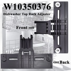 Funmit W10350376 Dishwasher Top Rack Adjuster Part Repair Kit (10pcs) with Upgraded W10195840 & W10195839 & W10250160 & W10508950 Upper Parts Replacement for Whirlpool Kenmore Dishwasher