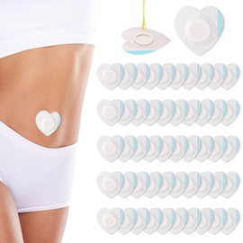 30pcs Castor Oil Pack Wrap for Belly Button, Self-Adhesive Castor Oil Belly Button Wrap Pads Cloth Heart Highly Absorbent Disposable Organic Cover Compress Patches No Wash