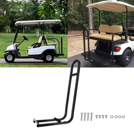TYFYB Universal Golf Cart Heavy Duty Steel Rear Seat Safety Hand Rail Grab Bar + Trailer Hook Hitch with 2 inch Receiver for Back of Club Car, Yamaha, EZGO, Black