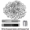 120 Pcs 12mm Metal Grommets Eyelet Punch Set with 3