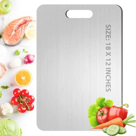 Titanium Cutting Board, 100% Pure Titanium Cutting Board for Kitchen, Double Sided Food-Grade Titanware Cutting Board Chopping Board for Cutting Meat Vegetable Fruit, Dishwasher Safe (18"L x 12"W)