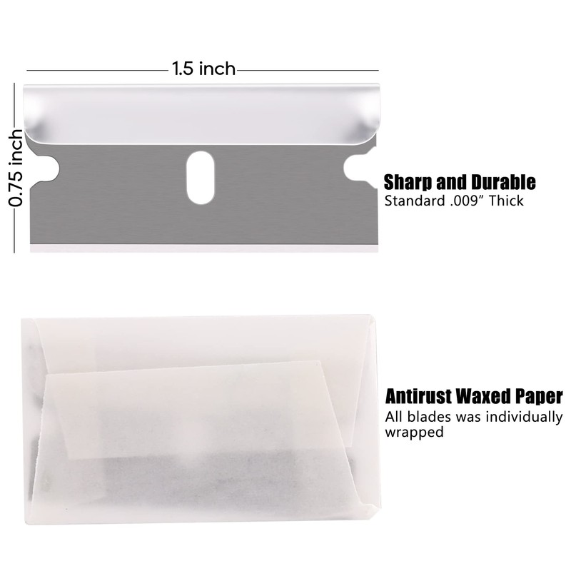 REXBETI 100PCS Single Edge Razor Blades, Industrial Razor Blades for