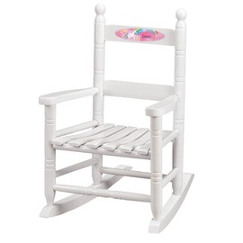 Fox Valley Traders Custom Unicorn Children's Rocking Chair, Durable Wood - Measures 14 1/2" Wide x 11 1/2" Deep; 22 1/2" Overall Height, White Font