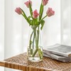 FANTESTICRYAN Modern Glass Vase Irised Crystal Clear Glass Vase for