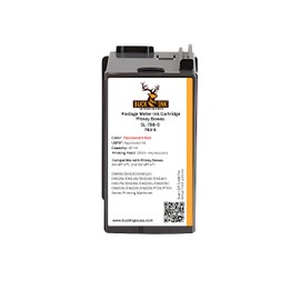 Buck PB 793-5 / SL-798-0 Replacement Fluorescent Red Ink Cartridge (40ml) for SendPro C, SendPro+ Compatible with DM100, DM100i, DM125i, DM150i, DM175i, DM200L, DM225 & P700 Postage Meter