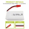 Fytoo 5PCS 3.7V 800mAh Lipo Battery with 5-in-1 Charger JST