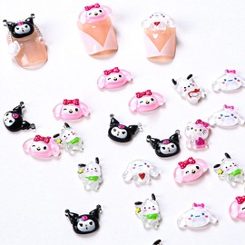 ZIENVE 70 Pcs Kawaii Nail Charms, 7 Style 3D Slime Charms, Resin Flatbacks Nail Charms for Nail Art Decorations Supplies, DIY Art Nail 03