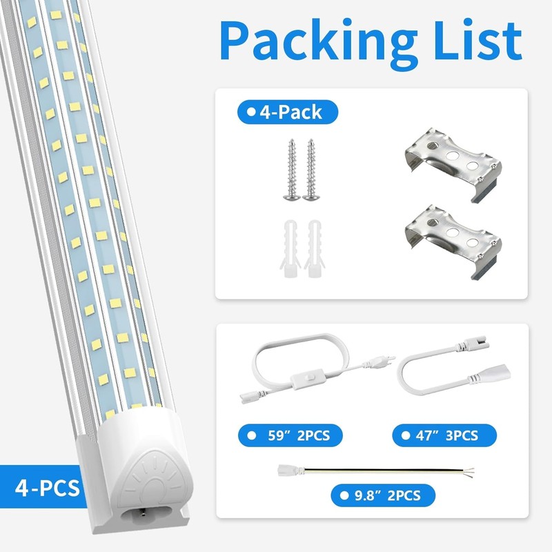 SHOPLED LED Shop Light 8FT, 90W 11700 LM 5000K Daylight
