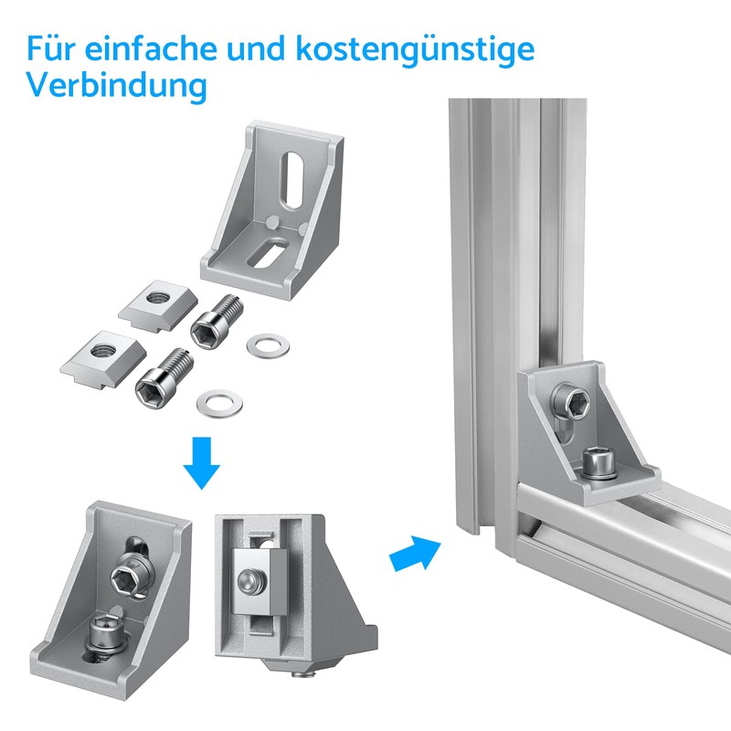 Set of 10 Angle Joints with Nuts & Bolts