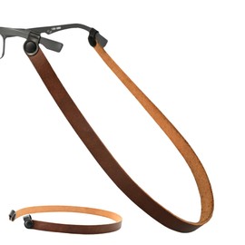 American Bench Craft Leather Sunglasses Strap | Premium Leather Eyeglasses Strap, Eye Glasses Holder Around Neck | Moisture-Resistant Glasses Strap for Everyday & Outdoor Use | Handmade in USA | Brown