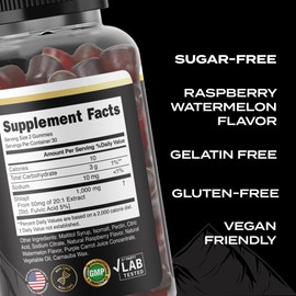 30,000 MG Pure Organic Shilajit Gummies for Men & Women, Sugar-Free Shilajit Supplement, 85+ Trace Minerals & Fulvic Acid - Improve Congitive & Mood, Immunity and Energy, 60 Gummies.