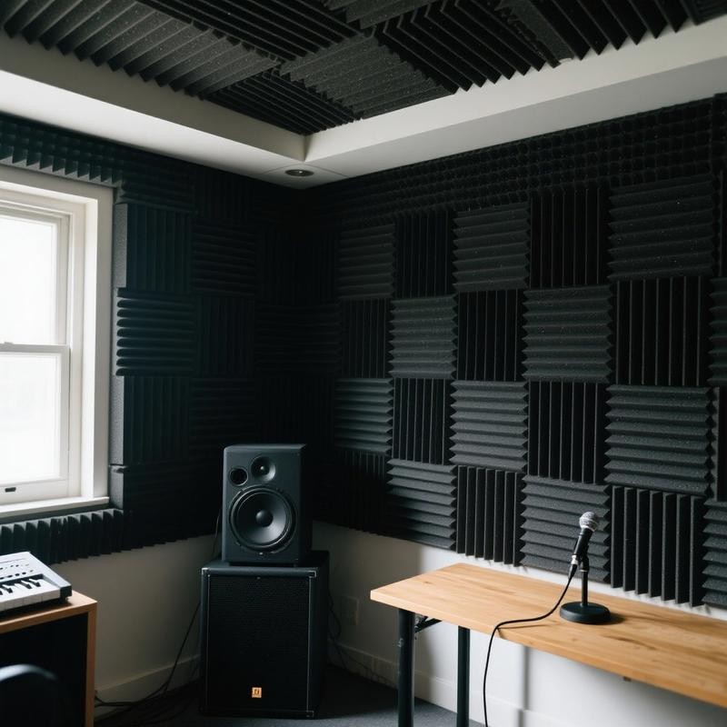 12pcs-96pcs Black Soundproof Wall Pad , 12"X12"X1" Acoustic Foam Panel