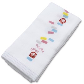 25399 Imabari Towel, Face Towel, Hagoromo, Gauze, Daruma Otoshi, Blue, Approx. 13.0 x 37.4 inches (33 x 95 cm)