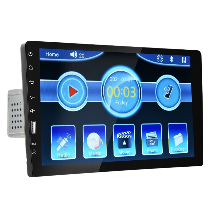 Camecho 9" Single 1 Din Car Stereo Radio Bluetooth FM