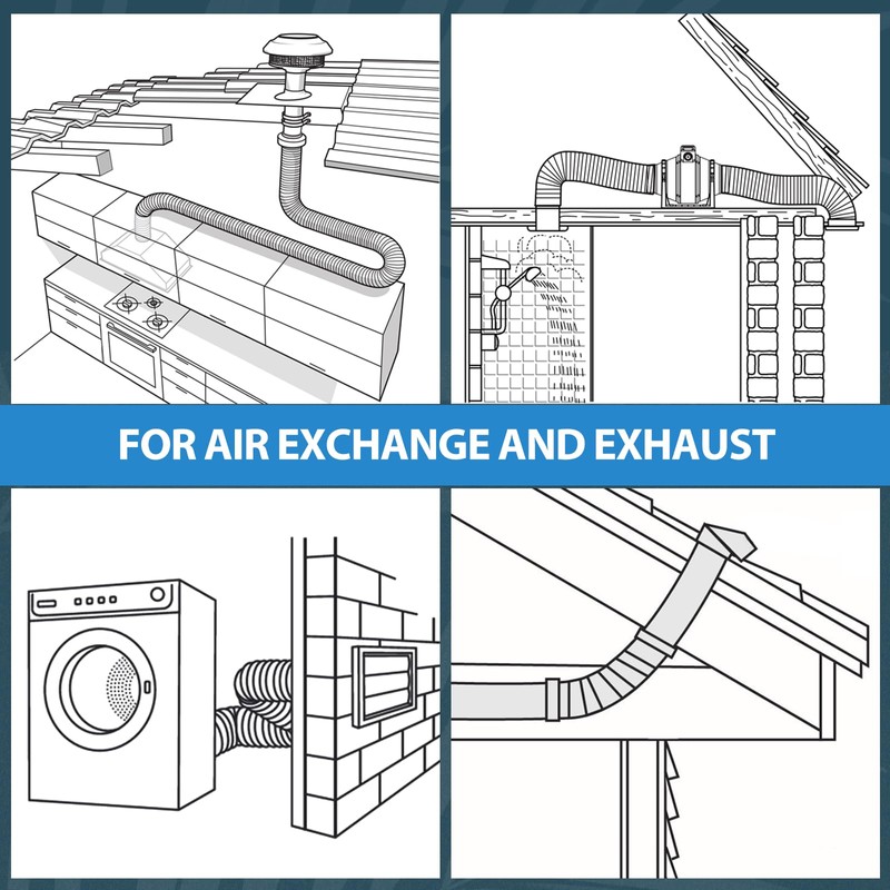 Hon&Guan Aluminium PVC Ventilation Air Ducting 4 Inch Flexible Vent